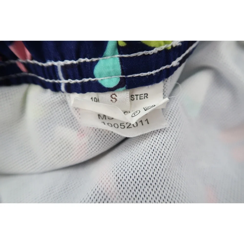 Peter Millar Mens Small Blue Cocktail Drinks Alcohol‎ Swim Trunks Shorts